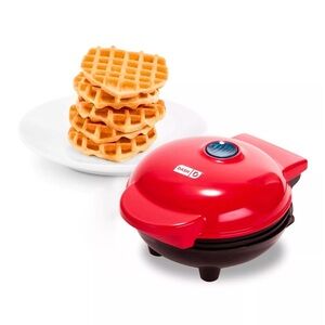 Dash Red Mini Heart Waffle Maker
